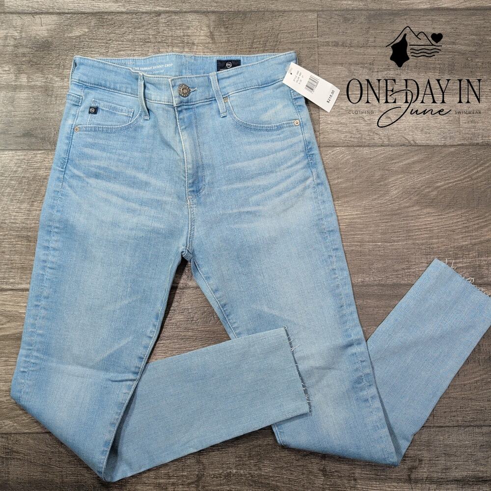 AG Adriano Goldschmied The Farrah Skinny Crop Light Raw Hem NWT $215 Size 4
